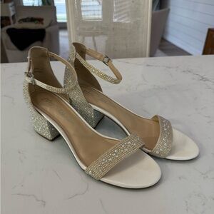 Betsey Johnson Women's Mari Block Heel Pearl